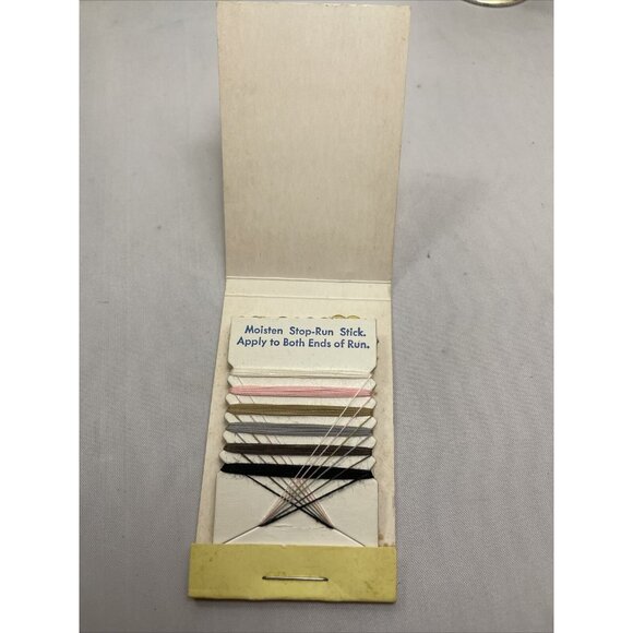 Vintage Rare Match Box Hosiery Pantyhose Run Stopper Kit Advertise Funeral Home - Picture 1 of 7